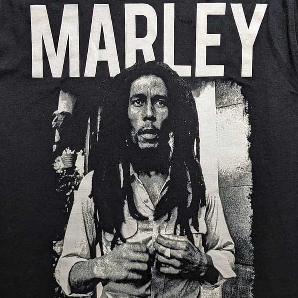 Bob Marley Tank Top Muscle T Shirt Marley B&W Portrait Official Unisex Black