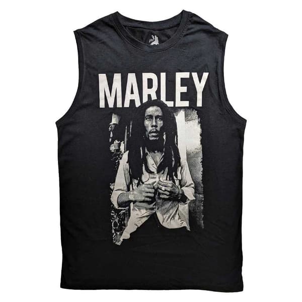 Bob Marley Tank Top Muscle T Shirt Marley B&W Portrait Official Unisex Black Black M