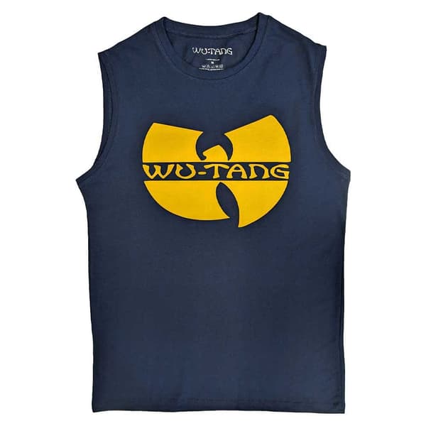 Wu-Tang Clan Tank Top Muscle T Shirt Logo Official Unisex Demin Blue Blue XL