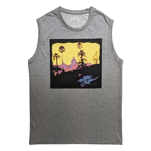 Eagles Tank Top Muscle T Shirt Hotel California Logo Official Unisex Grey Grey M