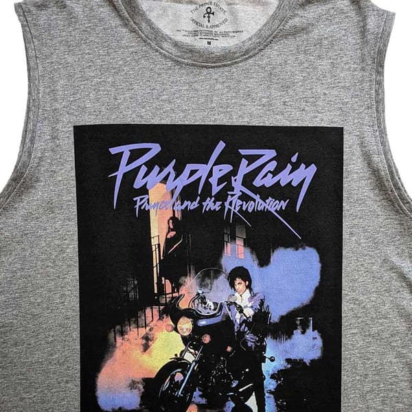 Prince Tank Top Muscle T Shirt Purple Rain Official Unisex Grey