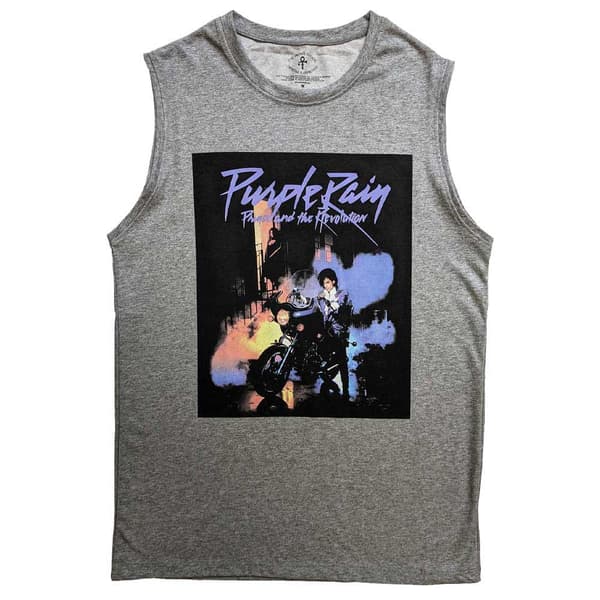 Prince Tank Top Muscle T Shirt Purple Rain Official Unisex Grey