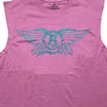 Miniatyrbild 2 av 4: Aerosmith Tank Top Muscle T Shirt Glitter Print Band Logo Official Pink