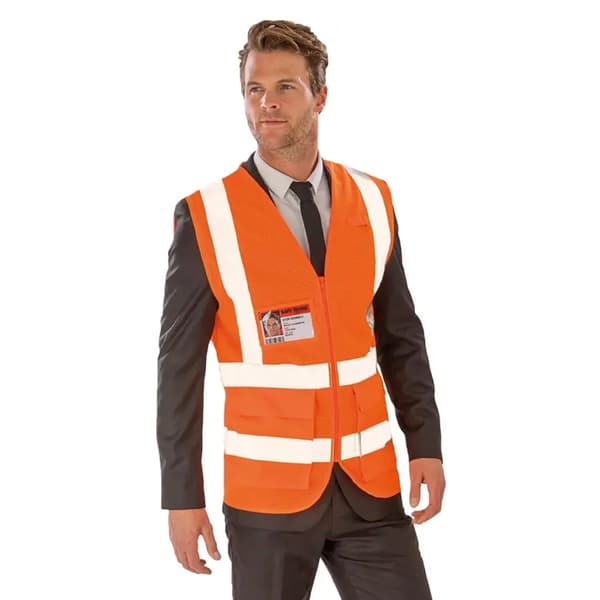 WORK-GUARD by Result Unisex Adult Polycotton Heavy Duty Safety Hi-Vis Vest