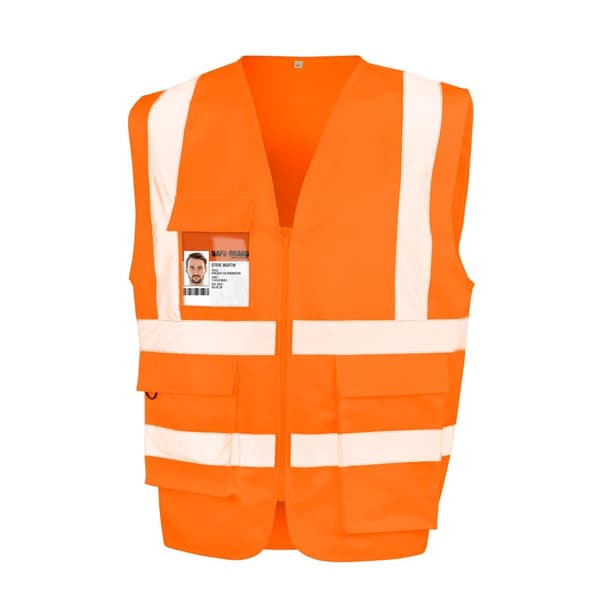 WORK-GUARD by Result Unisex Adult Polycotton Heavy Duty Safety Hi-Vis Vest