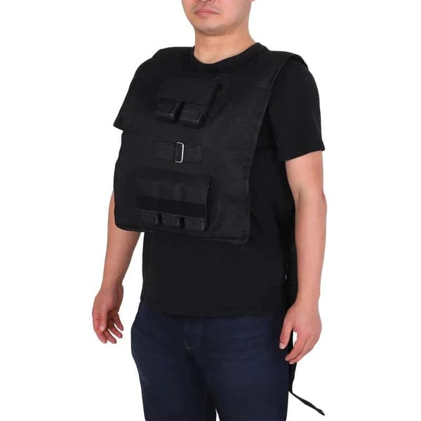 Rootz 20kg Træningsvest - Vægtvest - Justerbar - Træningsfitness - Oxford - Jern - Sort - 36x52cm