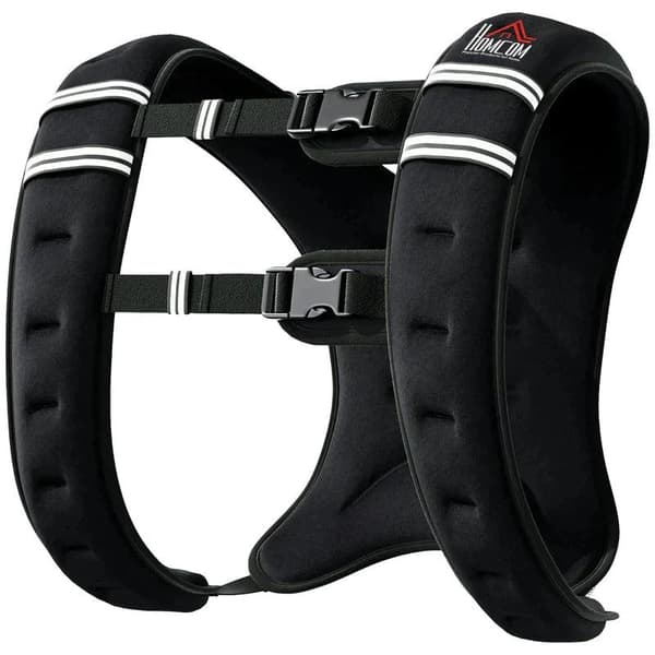 Rootz Weight Vest - 10 kg Justerbar til vægttransformation Styrke - Træningsmand/kvinde - Oxford stof - Metal Sand - Sort - 40 x 35 cm