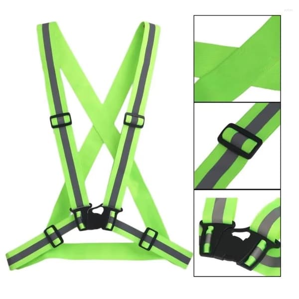 Reflekterende sele / Refleksvest - Øk din synlighet og sikkerhet Lysegrønn One-size