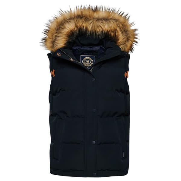 Superdry Väst Vintage Everest Faux Fur Blå M Kvinna