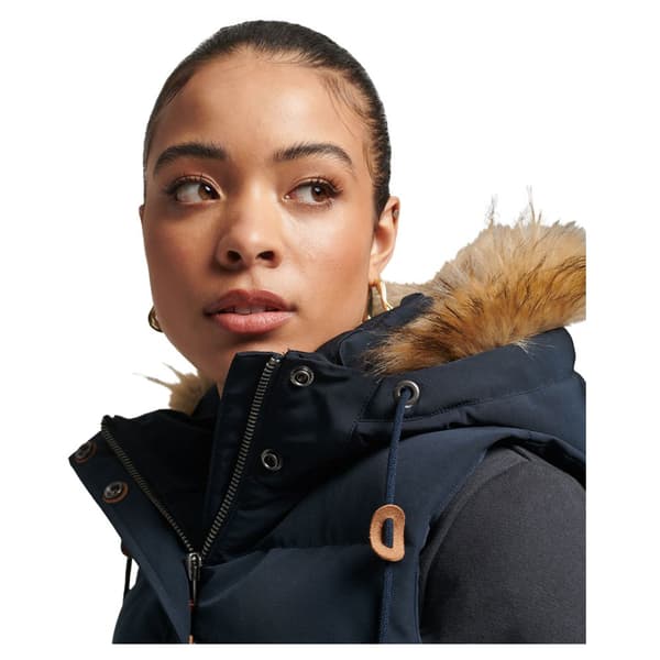 Superdry Väst Vintage Everest Faux Fur Blå M Kvinna