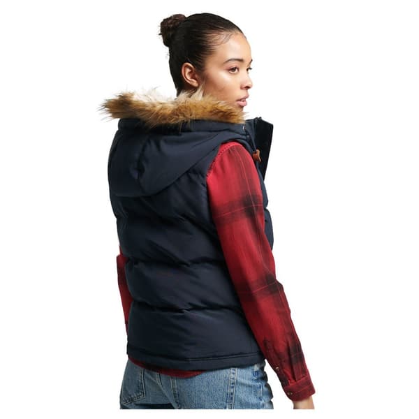 Superdry Väst Vintage Everest Faux Fur Blå M Kvinna