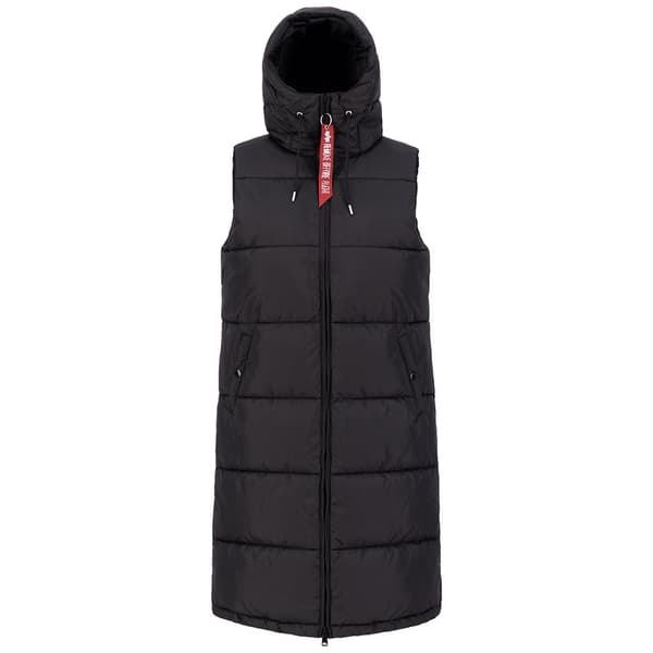Alpha Industries Long Puffer Vest Sort XS Kvinde