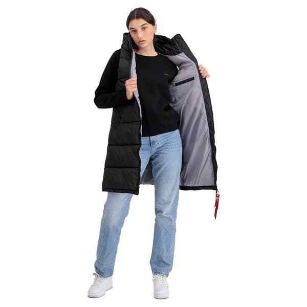 Alpha Industries Long Puffer Vest Sort XS Kvinde