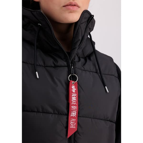 Alpha Industries Long Puffer Vest Sort XS Kvinde