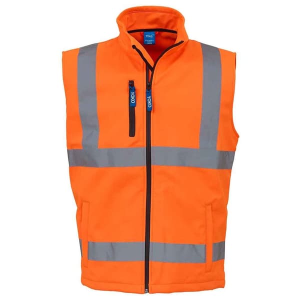 Yoko Unisex vuxen kontrastfärgad Softshell Hi-Vis Gilet Orange 3XL