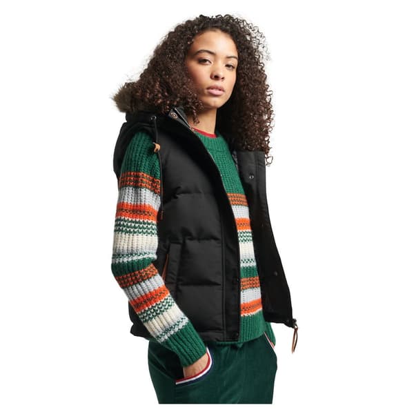 Superdry Väst Vintage Everest Faux Fur Svart L Kvinna