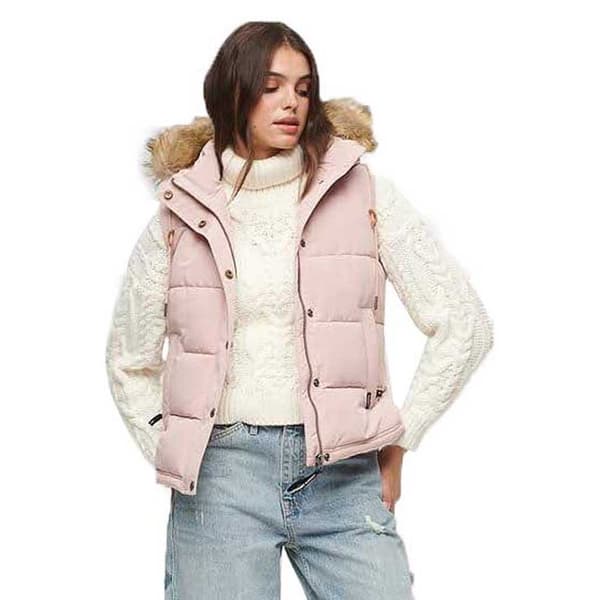 Superdry Väst Everest Faux Fur Rosa XS Kvinna