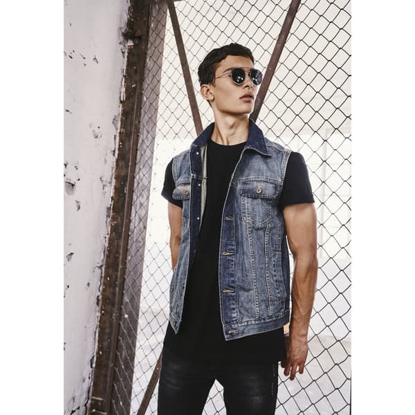 Urban Classics Väst Denim Blå 2XL Man