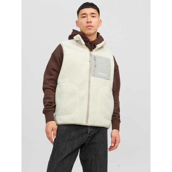 Jack & Jones Vest Erbro Teddy Beige M Mand