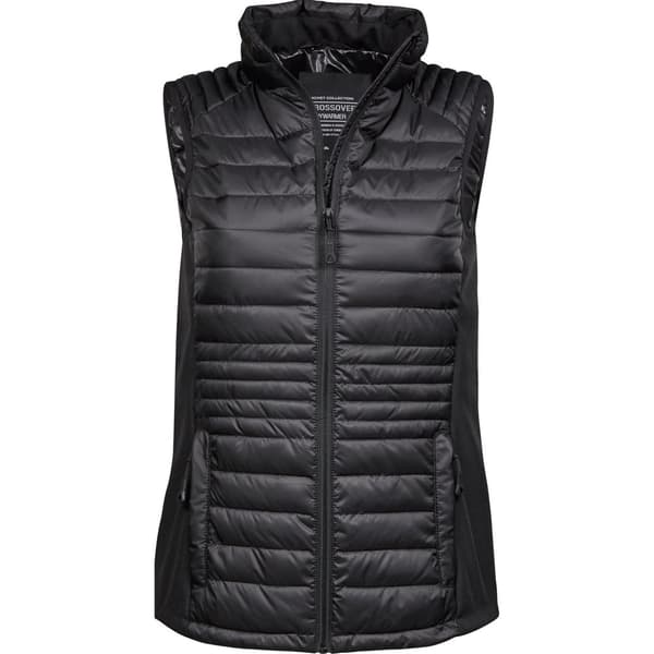 Tee Jays Womens/Ladies Crossover Quilted Gilet Black 8 UK - 10 UK