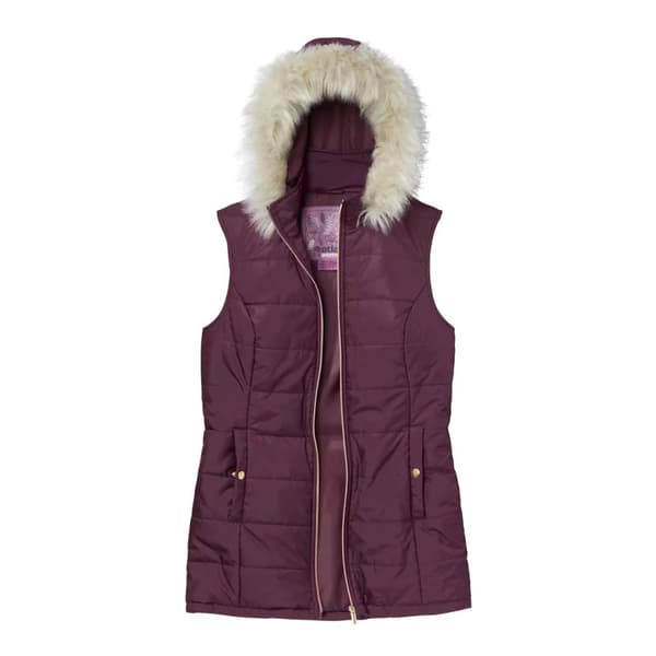 Atlas for Women Womens/Ladies Puffer Longline Gilet Plum 12 UK - 14 UK