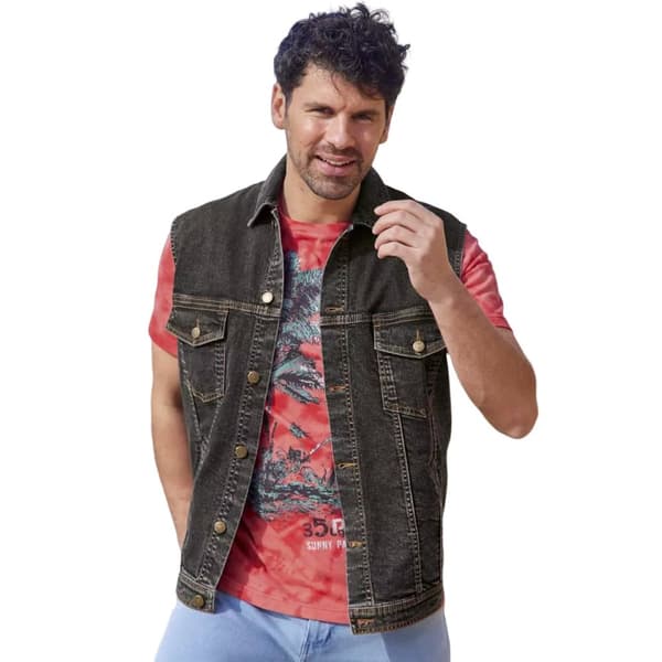 Atlas For Men Mens Biker Denim Gilet