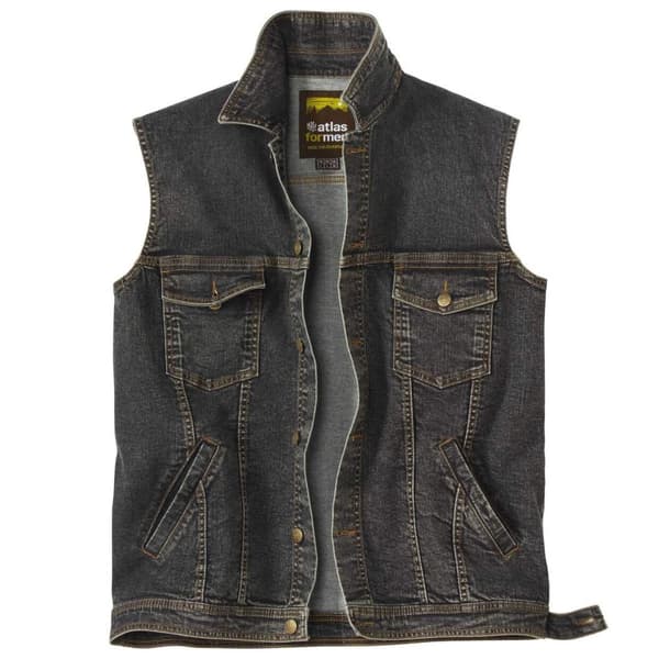 Atlas For Men Mens Biker Denim Gilet