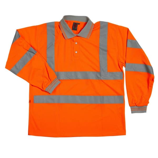 Warrior Unisex vuxen långärmad säkerhetspolo i Hi-Vis