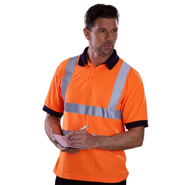Yoko Unisex kortärmad polotröja i Hi-Vis-säkerhetskläder för vuxna
