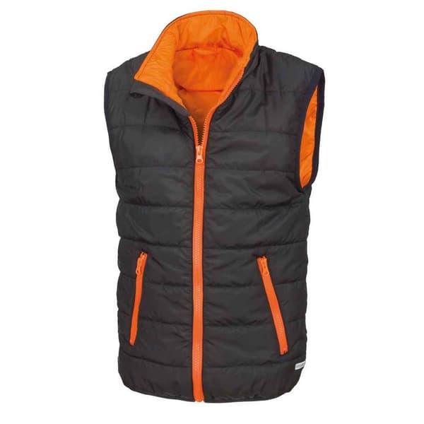 Result Core Childrens/Kids Padded Body Warmer Black/Orange 7-8 Years