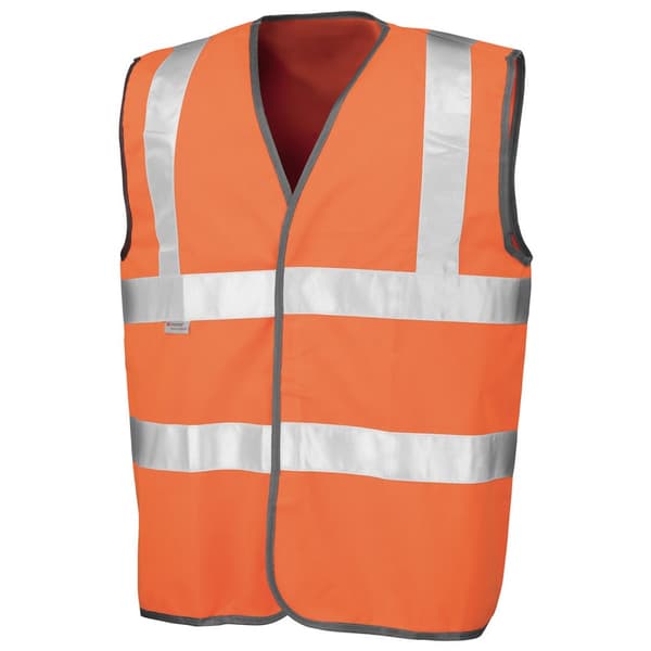 SAFE-GUARD by Result Mens Safety Hi-Vis Vest Fluorescent Orange S-M