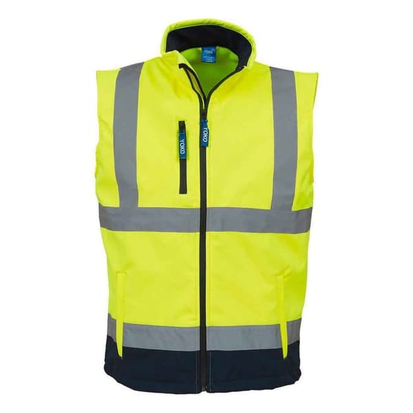 Yoko Unisex Softshell Hi-Vis väst för vuxna