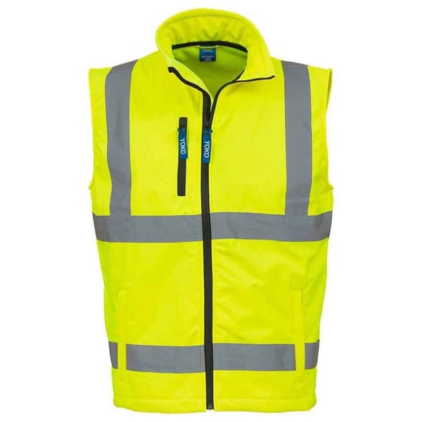 Yoko Unisex Softshell Hi-Vis väst för vuxna