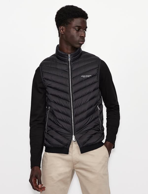 Armani Exchange Dunväst Svart 2XL Man