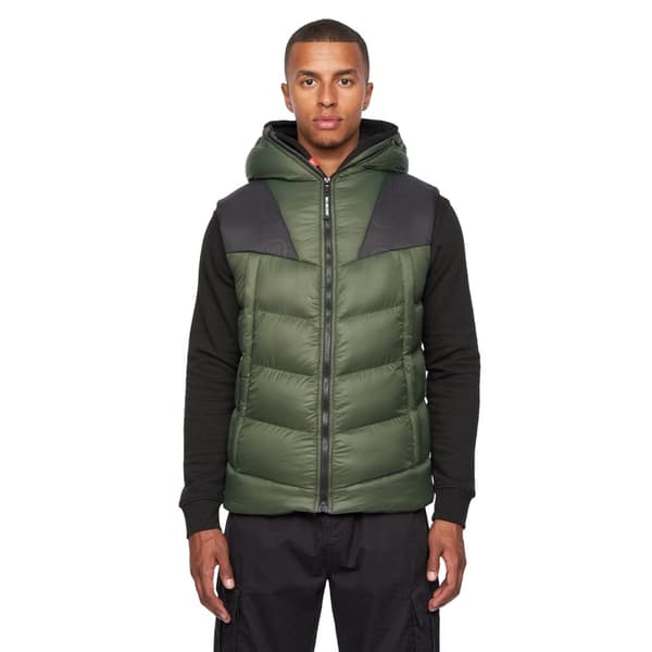 Duck and Cover Mens Raymax Gilet Dark Olive S
