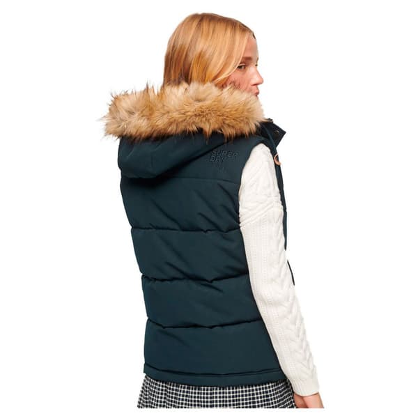 Superdry Everest Faux Fur Väst Blå XS Kvinna