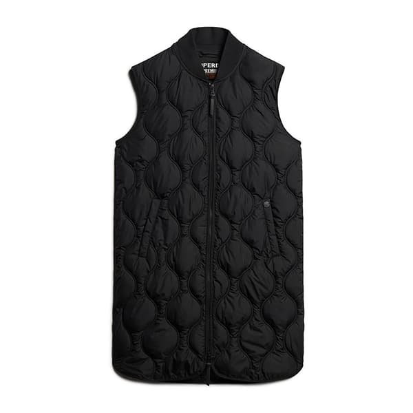 Superdry Studios Long Liner Väst Svart S Kvinna