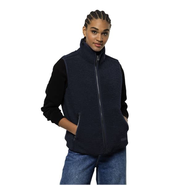 Jack Wolfskin High Curl Vest Blå L Kvinde