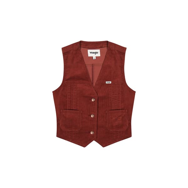 Wrangler Femme Vest Brun L Kvinde