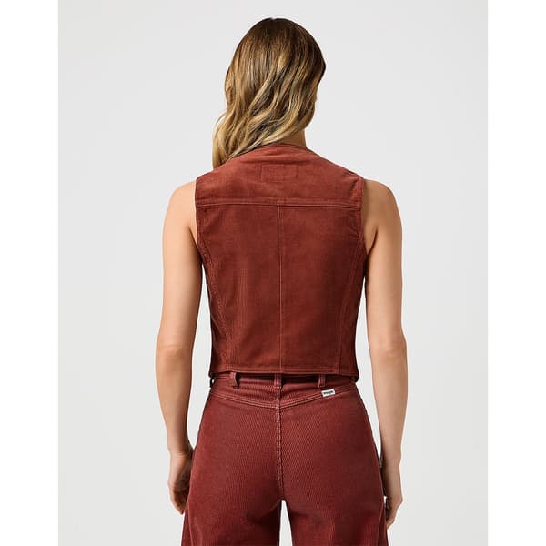 Wrangler Femme Vest Brun L Kvinde