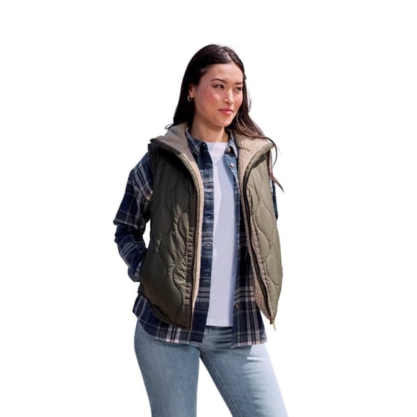 Animal Womens/Ladies Borg Lined Gilet Khaki Green 20 UK