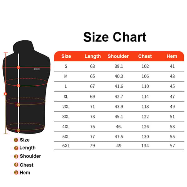 Polyester varmevest med nem styring og fire varmezoner - Størrelse 3XL