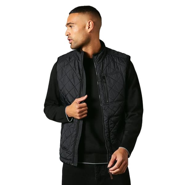 Maine Mens Diamond Quilt Gilet Black XL
