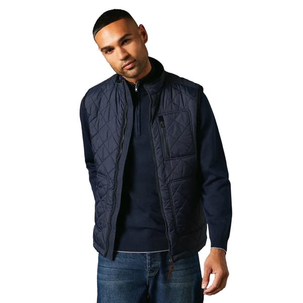 Maine Mens Diamond Quilt Gilet Navy S