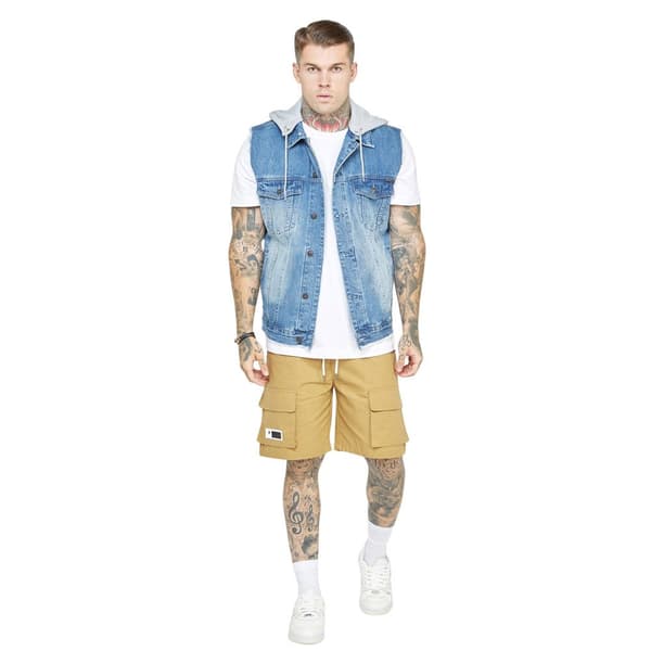 Siksilk Rinse&denim Väst Blå S Man