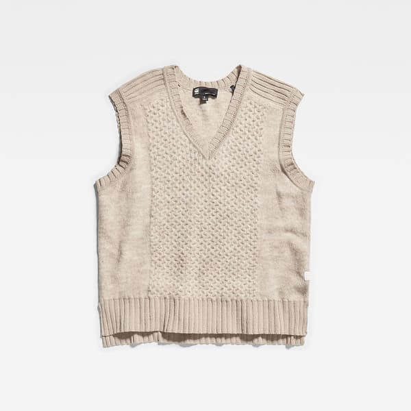 G-star Structure Slipover Väst Beige L Kvinna
