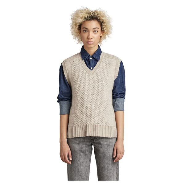 G-star Structure Slipover Väst Beige L Kvinna