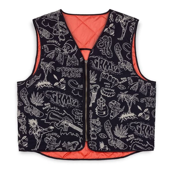 Grimey The Toughest Quilted Vest Orange XS Mand