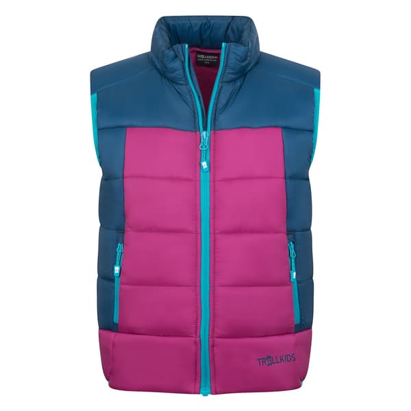 Trollkids Hardanger Vest Blå,Rosa 152 cm