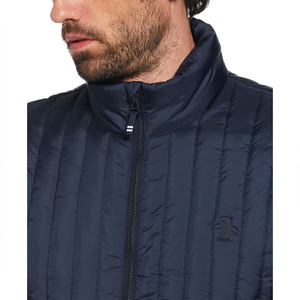 Original Penguin Rec Fill Vertical Quilted Väst Blå M Man